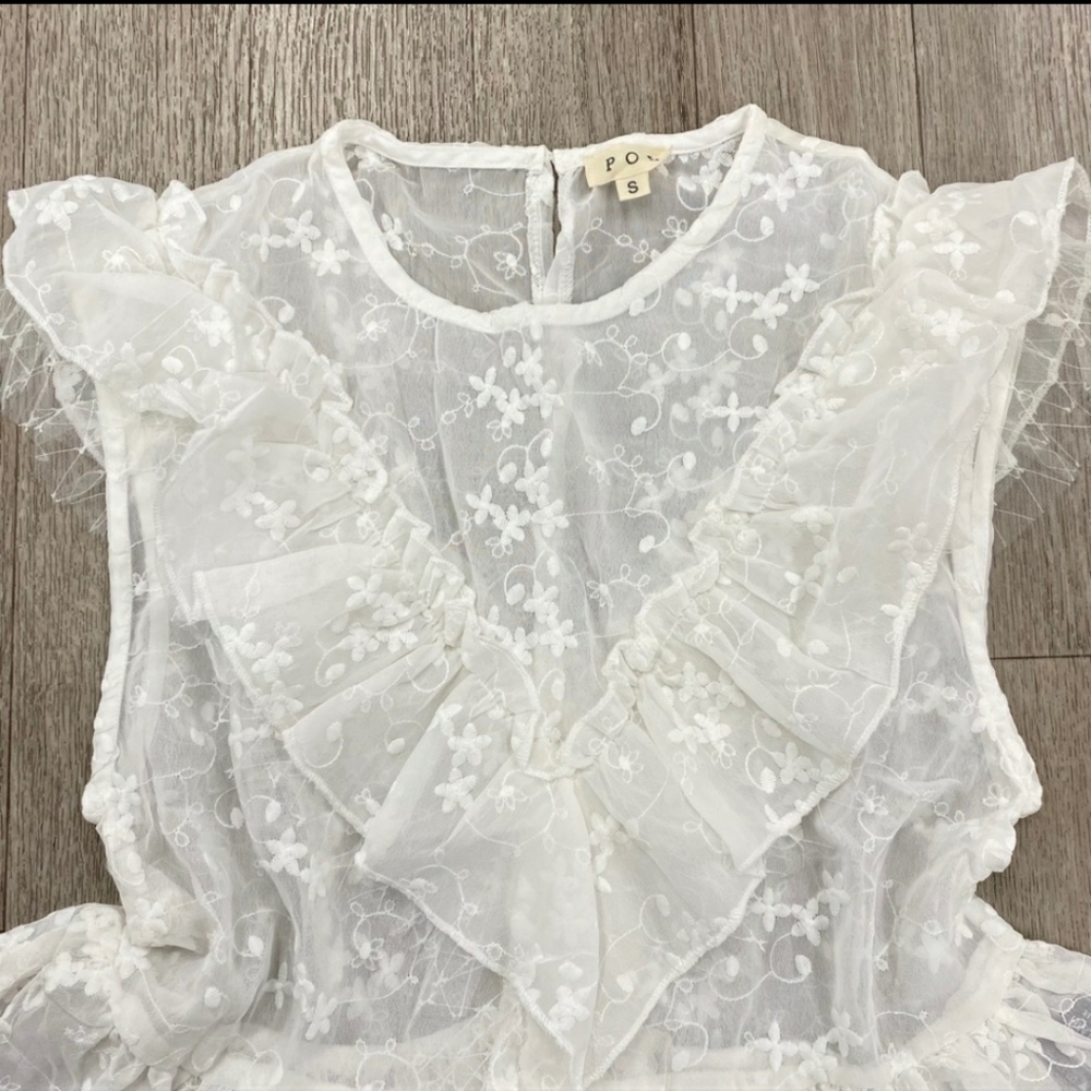 1 med left💗NEW POL ruffle top Ivory - Picture 4 of 11